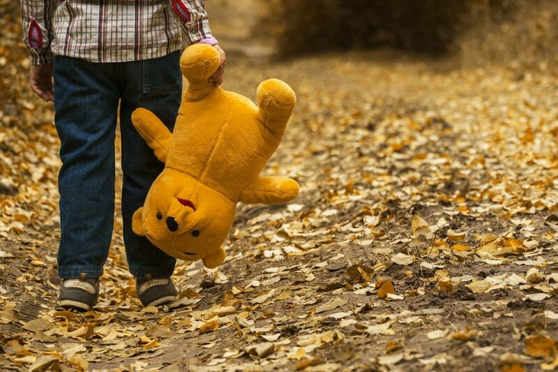 Vulnerable Boy with Teddy Bear